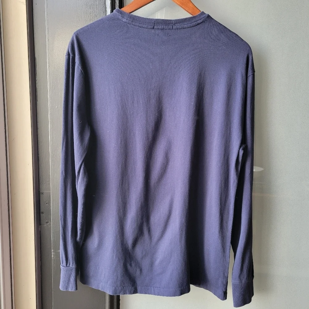 Polo Ralph Lauren Crewneck Men's T shirt S/P Navy Blue Long Sleeve Logo Graphic